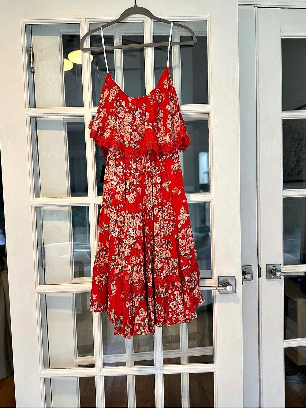 Lulus Floral Mini Dress in Red Size XS